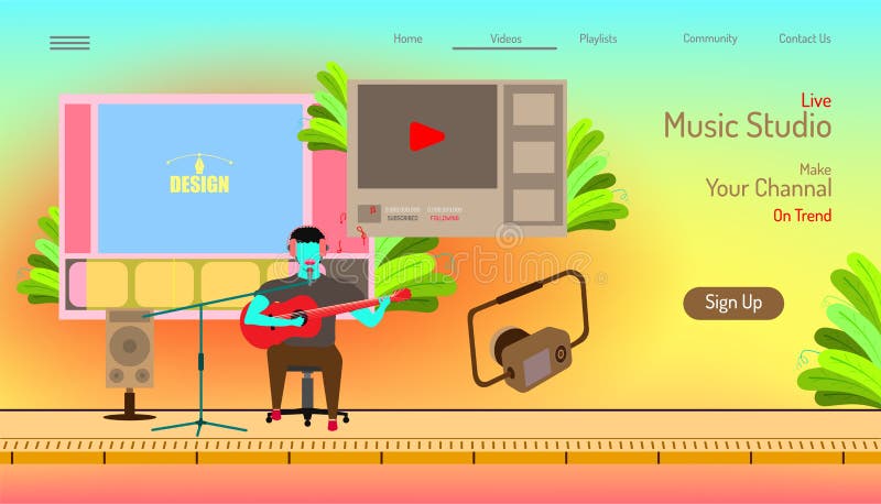 Landing page Studio âm nhạc: Khám phá không gian âm nhạc thú vị và đầy sáng tạo với hình ảnh liên quan đến \
