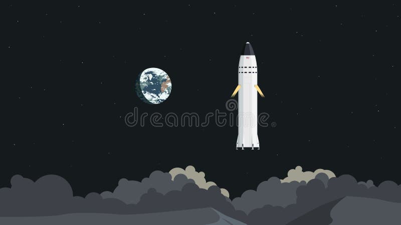 Landing of the SpaceX Lunar Starship on the Moon Stock Vector -  Illustration of detailed, fairing: 201596268