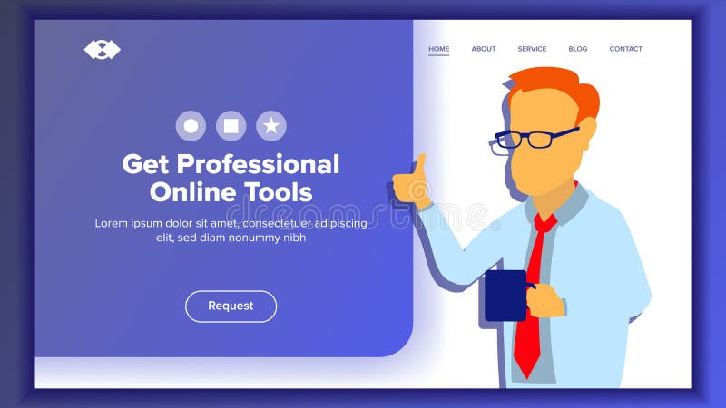 Landing Website Page Vector. Business Website. Web Page. Landing Design Template. Processes And Office Situation stock illustration Landing Website Page Vector. Business Website. Web Page. Landing Design Template. Processes And Office Situation stock illustration