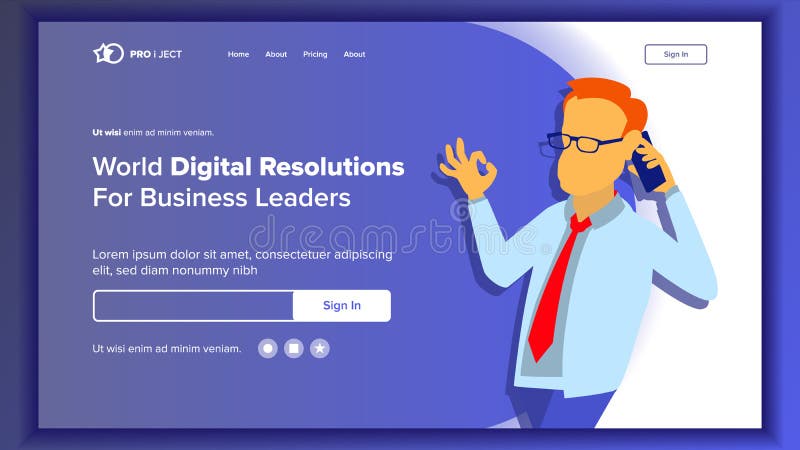 Landing Website Page Vector. Business Website. Web Page. Design Site Scheme Template. Creativity Goal. Meeting Teamwork stock illustration Landing Website Page Vector. Business Website. Web Page. Design Site Scheme Template. Creativity Goal. Meeting Teamwork stock illustration