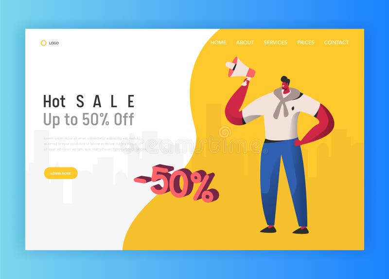 Landingspaginamalplaatje van het online Verkoop winkelen Modern ontwerpconcept website met de Kortingsprijs van het Mensenkarakte vector illustratie Landingspaginamalplaatje van het online Verkoop winkelen Modern ontwerpconcept website met de Kortingsprijs van het Mensenkarakte vector illustratie