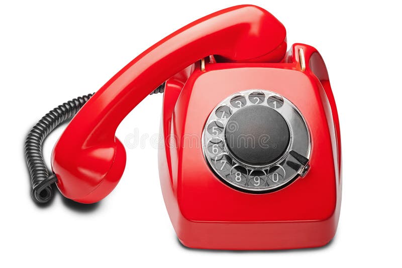 Landline Red Phone On A White Background Stock Photo Image of form