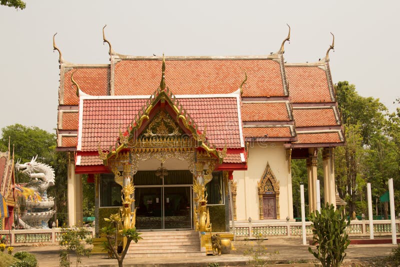 Landmark of Buddhist temple at Wat Mai Kham Wan temple, Phichit,Thailand.