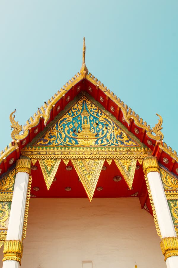 Landmark of Buddhist temple at Wat tha Luang Temple, Phichit, Th