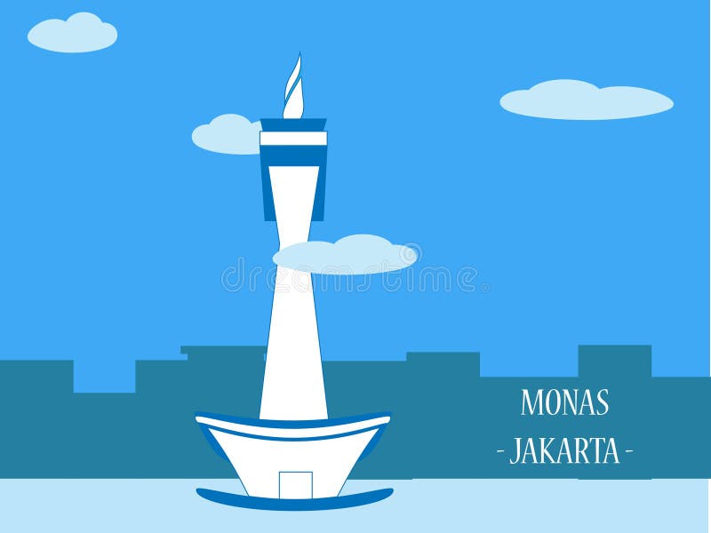 Monas In Jakarta Isometric Design Stock Illustration Illustration Of