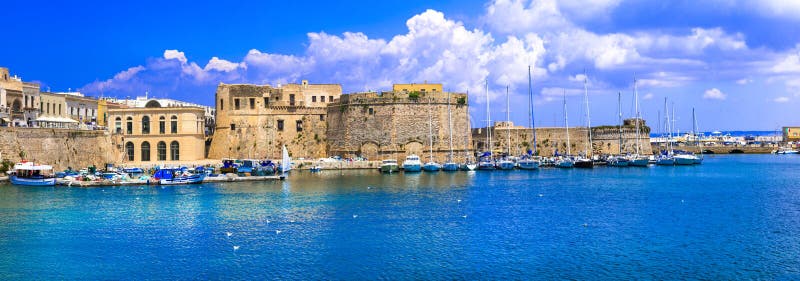 Landmarks of Puglia - old town of Gallipoli. south of Italy