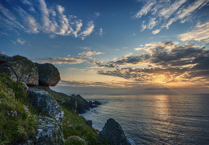 Lands End stock image. Image of coast, water, sunset 36911303
