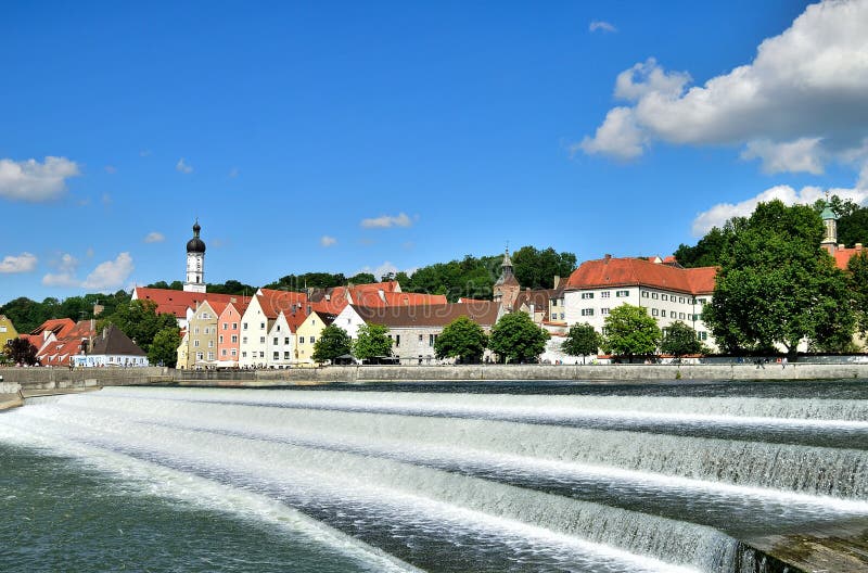 Landsberg am Lech along the river royalty free stock photo Landsberg am Lech along the river royalty free stock photo