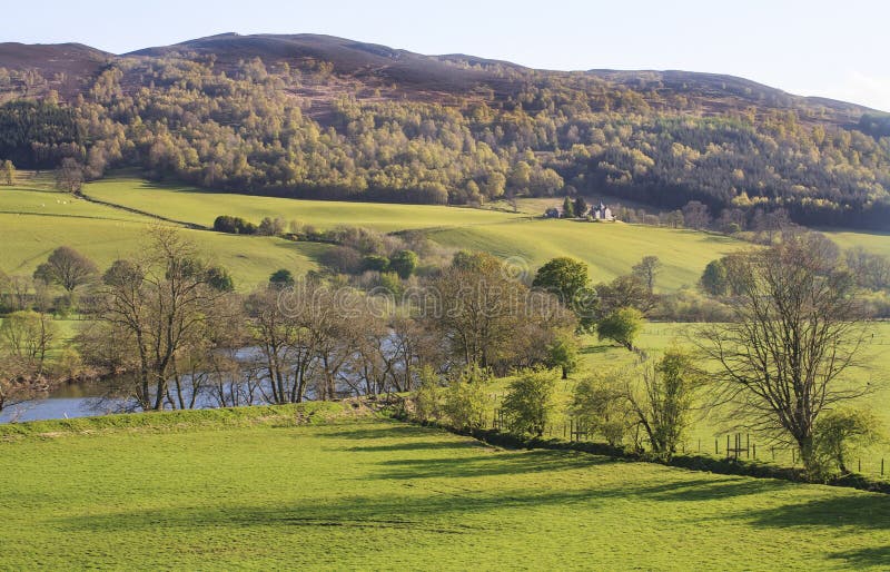 Landscape of Aberfeldy area in Scottish Highlands