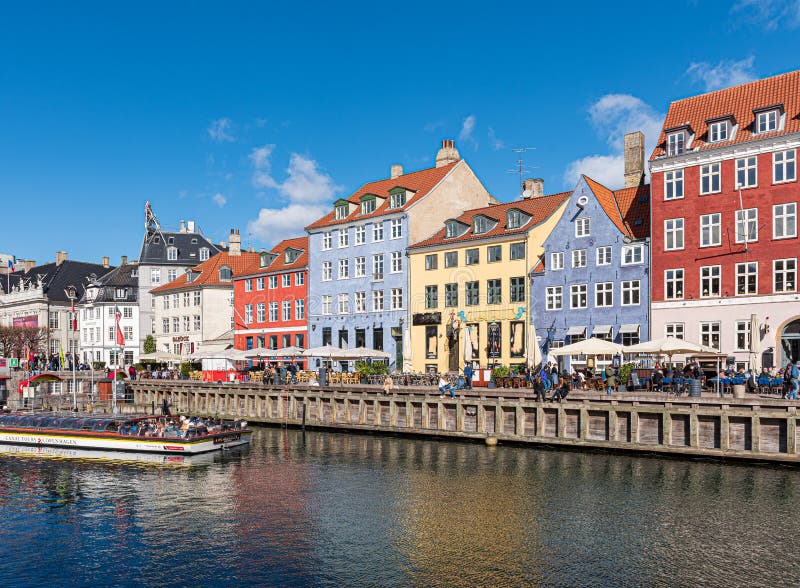 Landscape of the Ancient Port of Nyhavn in Copenhagen in Denmark Stock ...