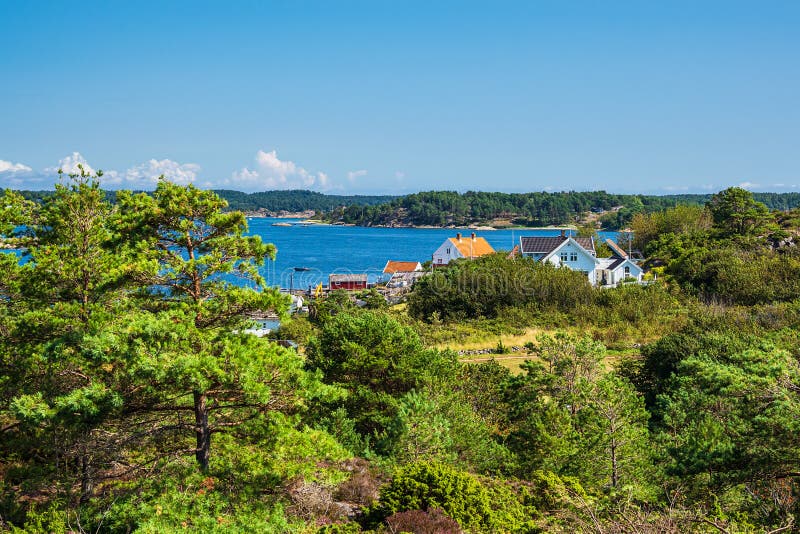 Landscape on the Archipelago Island MerdÃ¸ in Norway Stock Image