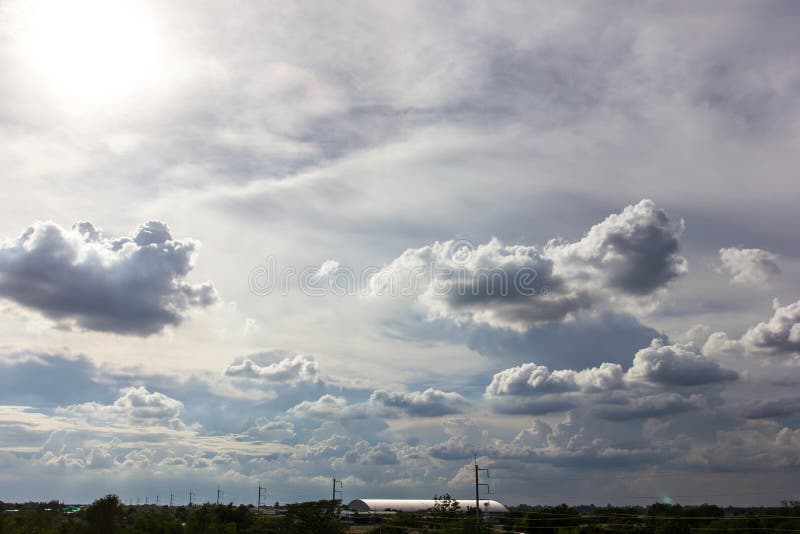 Landscape backlit clouds.