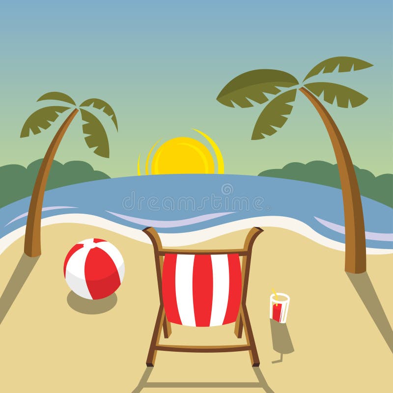 Landscape Beach Sunset Stock Illustration Illustration Of Vacations