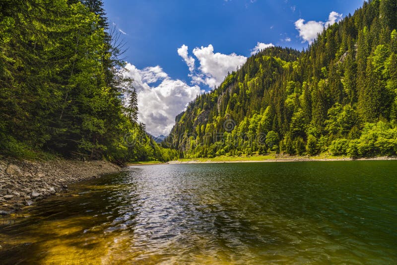 Landscape with a beautiful lake in Parang mountains royalty free stock photos Landscape with a beautiful lake in Parang mountains royalty free stock photos