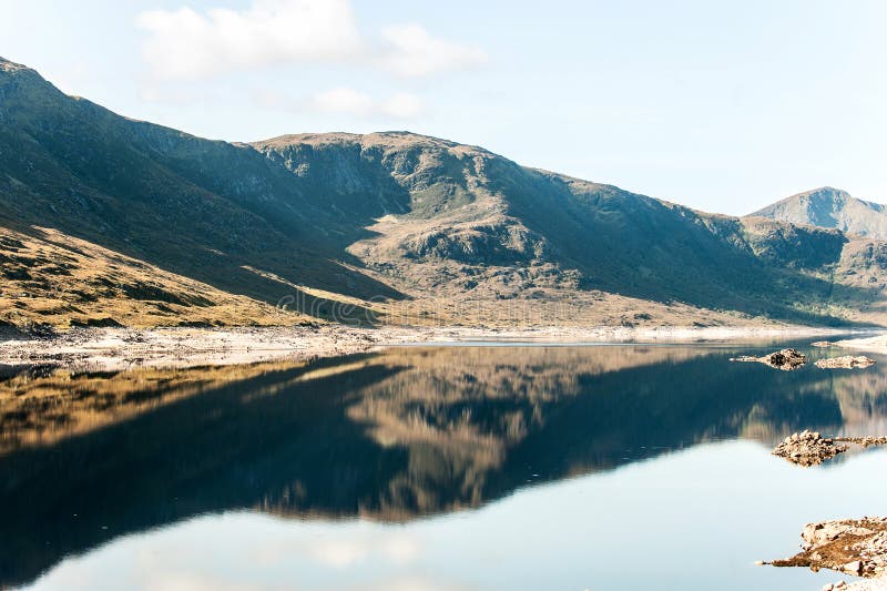 Landscape with beautiful scottish wild mountains and lake with r stock image Landscape with beautiful scottish wild mountains and lake with r stock image