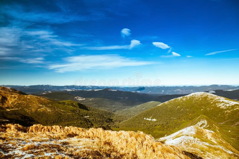The Landscape in the Carpathian Mountains Stock Image Image of pass