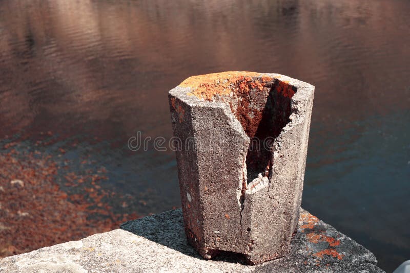 Landscape of Cement Garbage Bin Broken Stock Image Image of