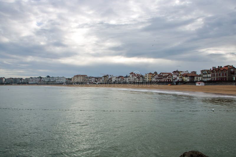 The Coast  And Beach Of Saint  Jean De Luz Stock Image 