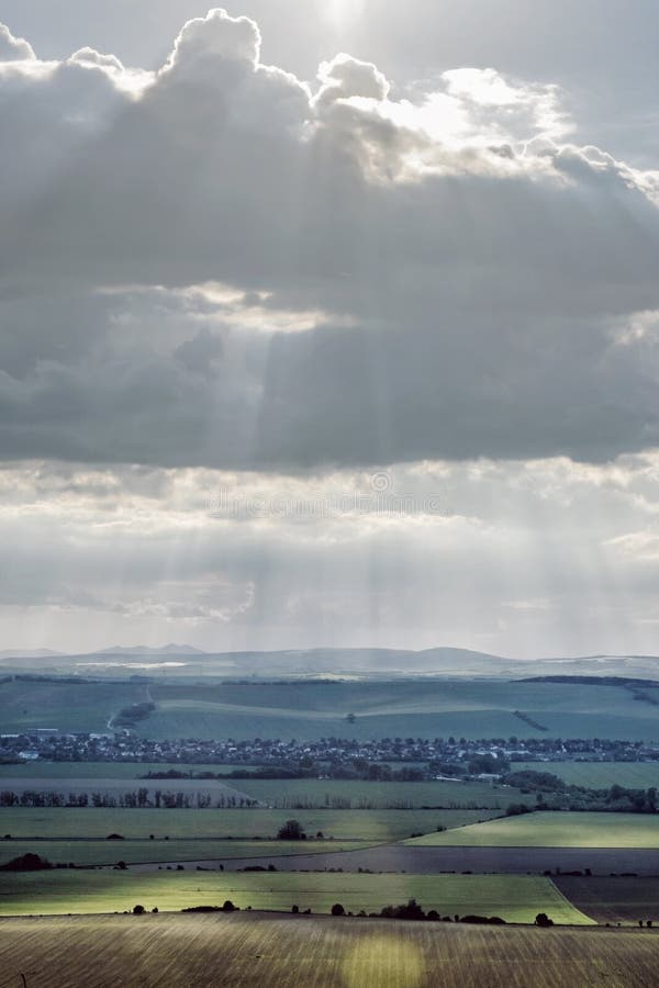 Landscape with fields from Oponice castle, Slovakia