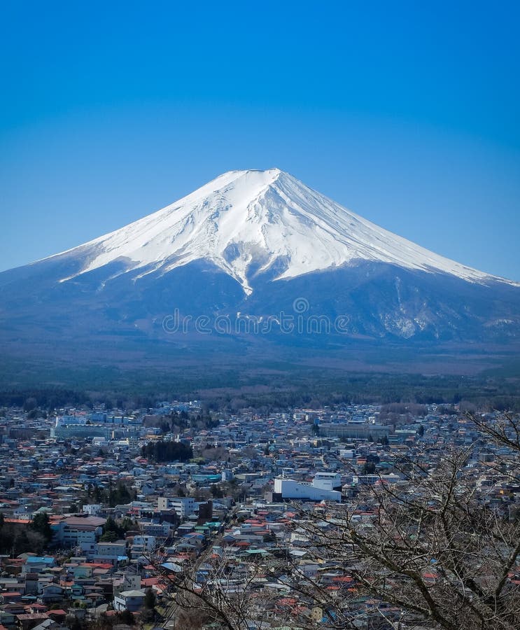 Landscape of Fuji Mountain at Fujiyoshida. Japan stock photos