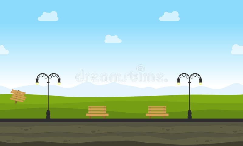 Landscape of Garden Background for Game Stock Vector - Illustration of  seat, silhouette: 89108324