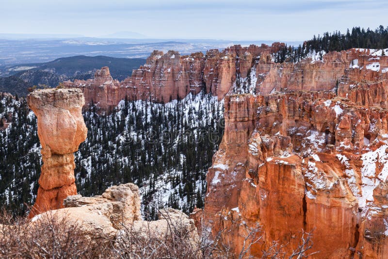 Landscape And Hoodoo Rock Called The Hunter In Bryce Canyon, Utah stock images Landscape And Hoodoo Rock Called The Hunter In Bryce Canyon, Utah stock images