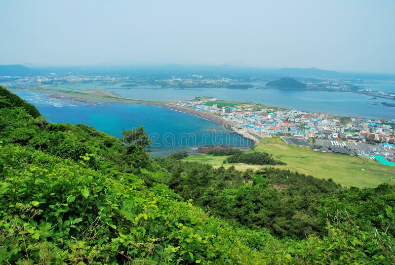 Landscape of Jeju island from Sunrise Peak