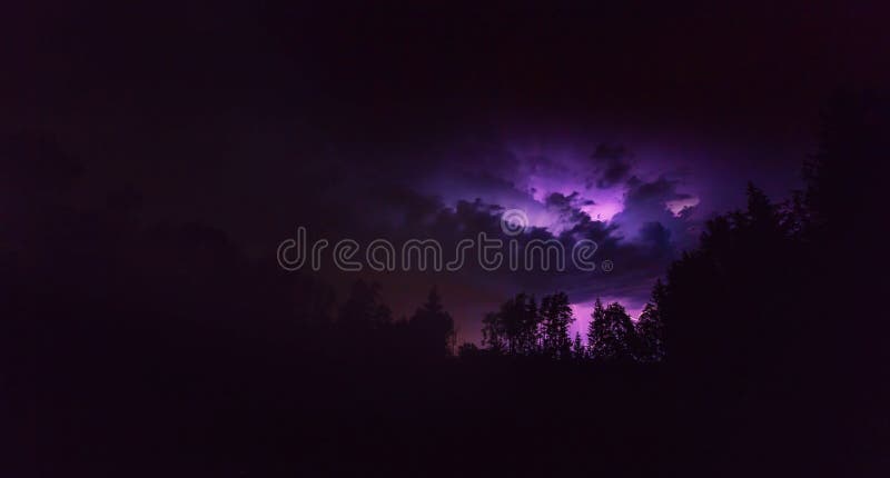 Landscape with lightning at stormy night royalty free stock images Landscape with lightning at stormy night royalty free stock images