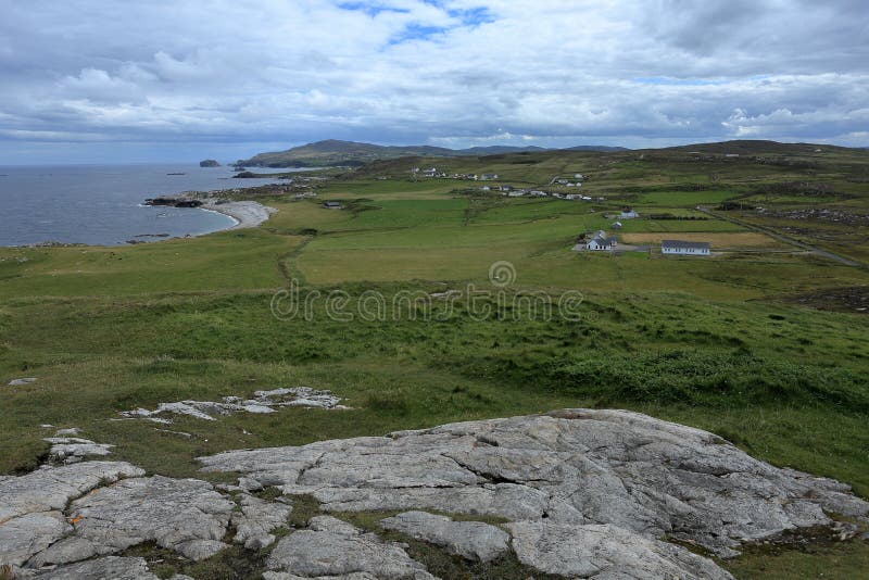 The Landscape of Malin Head in Ireland Stock Photo Image of surf, clouds 58334578