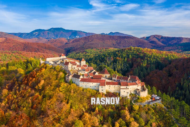 Landscape with Medieval fortress Rasnov, Brasov , Transylvania, Romania stock images Landscape with Medieval fortress Rasnov, Brasov , Transylvania, Romania stock images