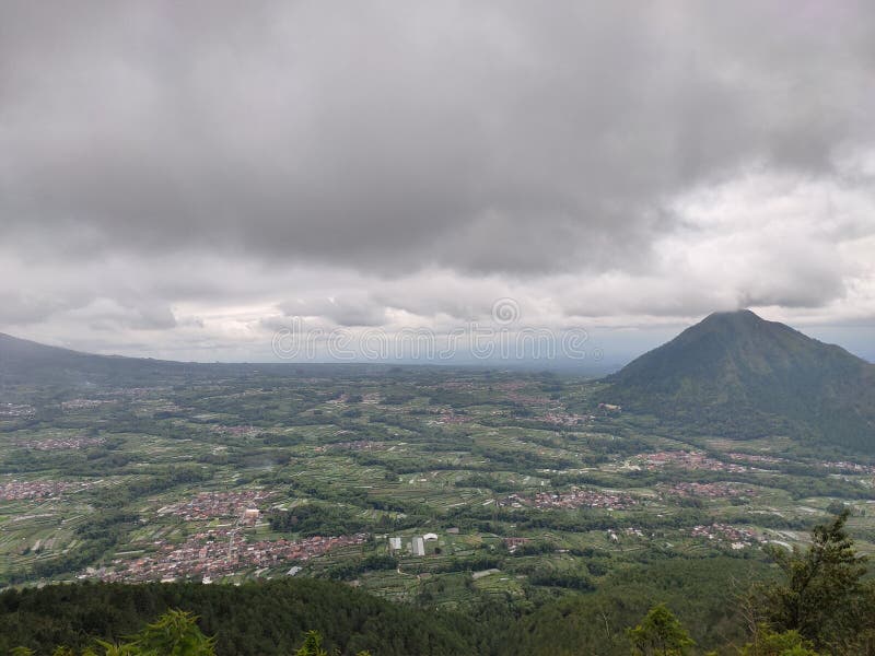 Landscape between mountain andong and telomoyo royalty free stock photography