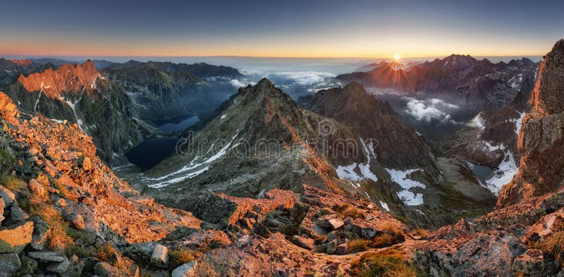 Landscape mountain in Tatras, peak Rysy, Slovakia and Poland