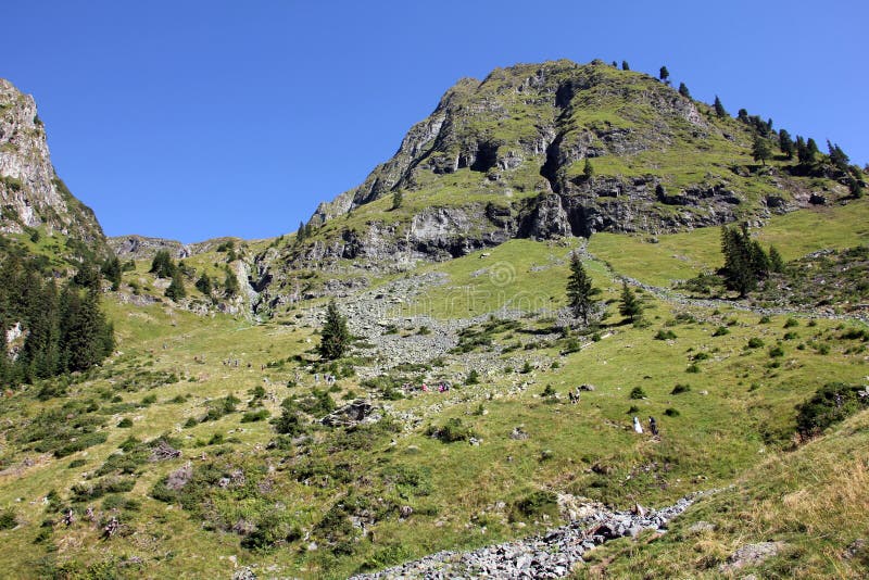 Amazing landscape in the mountains - in Fagaras Mountains. Rea trail stock images, royalty-free photos and pictures
