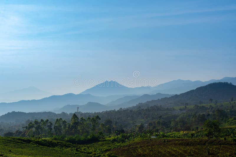 Landscape of mountains around lembang stock photos Landscape of mountains around lembang stock photos