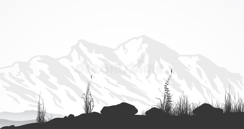 Landscape with mountains royalty free illustration