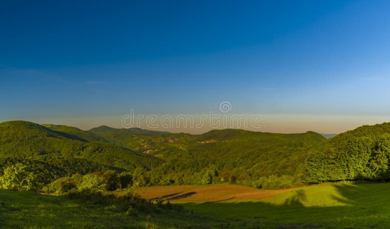 Landscape near Konice village in sping fresh color morning