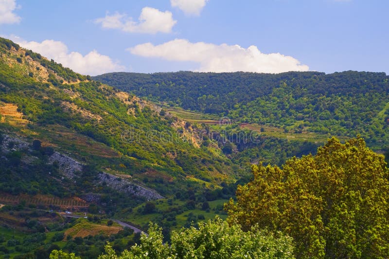 Landscape of the North of the Golan Heights at Spring Israel Stock ...