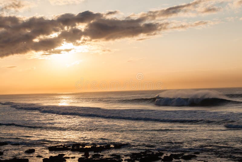 Landscape Ocean Waves Sunrise Contrasts
