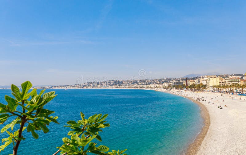 Landscape panoramic view of Nice, Cote d`Azur, France, South Europe. Beautiful city and luxury resort of French riviera. Famous royalty free stock photography Landscape panoramic view of Nice, Cote d`Azur, France, South Europe. Beautiful city and luxury resort of French riviera. Famous royalty free stock photography