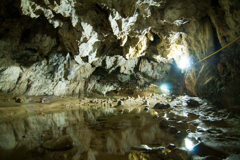 View of the Polovragi Cave from Gorj County, in Oltenia, Romania