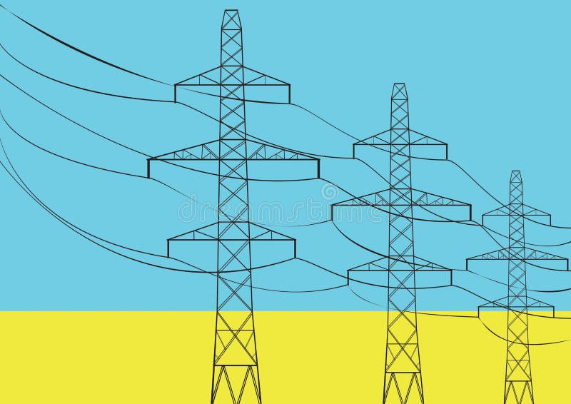 Electric towers stock vector. Illustration of tower 261892620