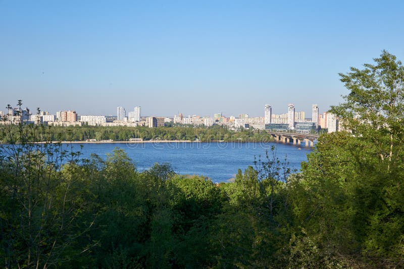 Landscape with River,park and City. Stock Image - Image of summer, city ...