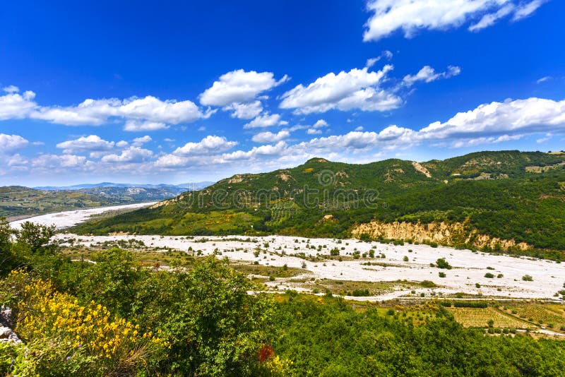 Landscape of a river with Trees and sky