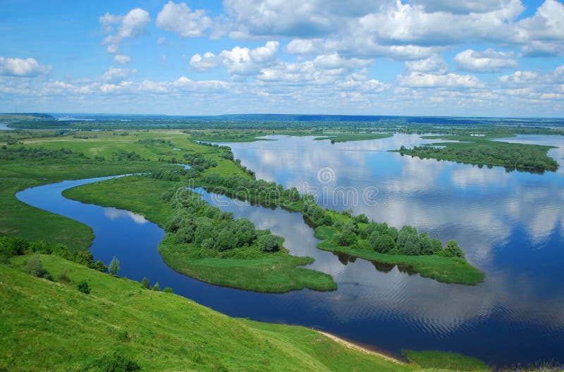 Landscape on the River Volga Stock Image Image of river, clouds 7167509