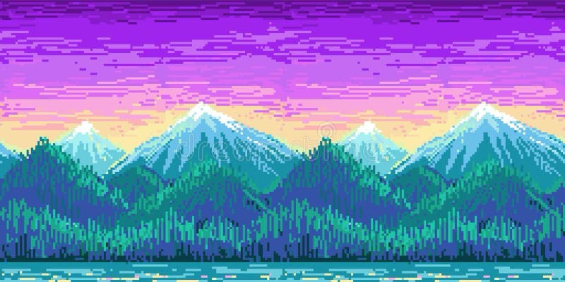 Mountains Pixel Stock Illustrations – 1,645 Mountains Pixel Stock ...