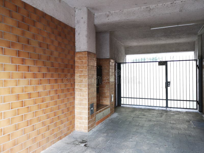 Landscape Shot of an Interior Design and a Metal Fence Stock Image