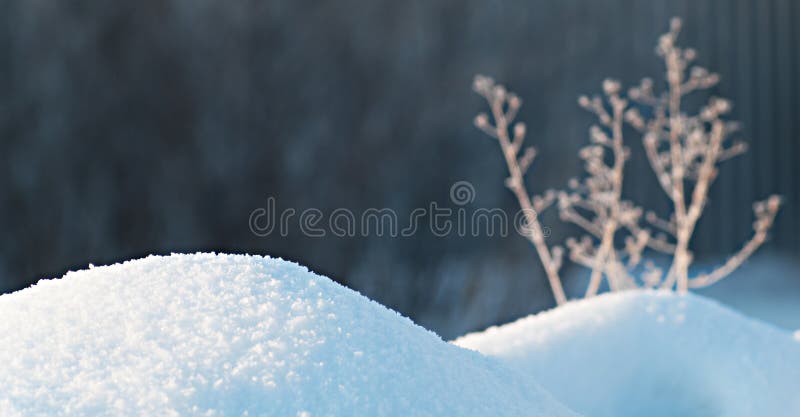 Landscape with snow drifts