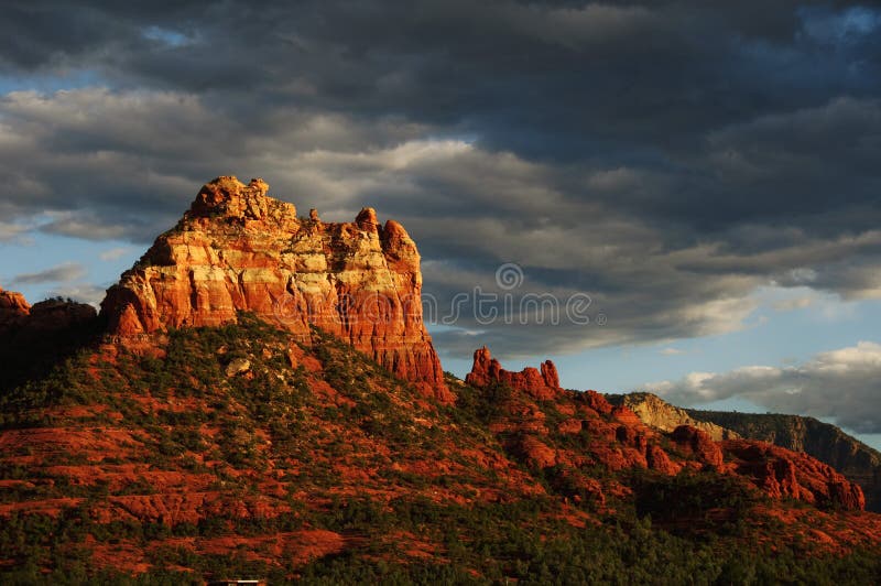 Landscape sunset evening of red rock at Sedona