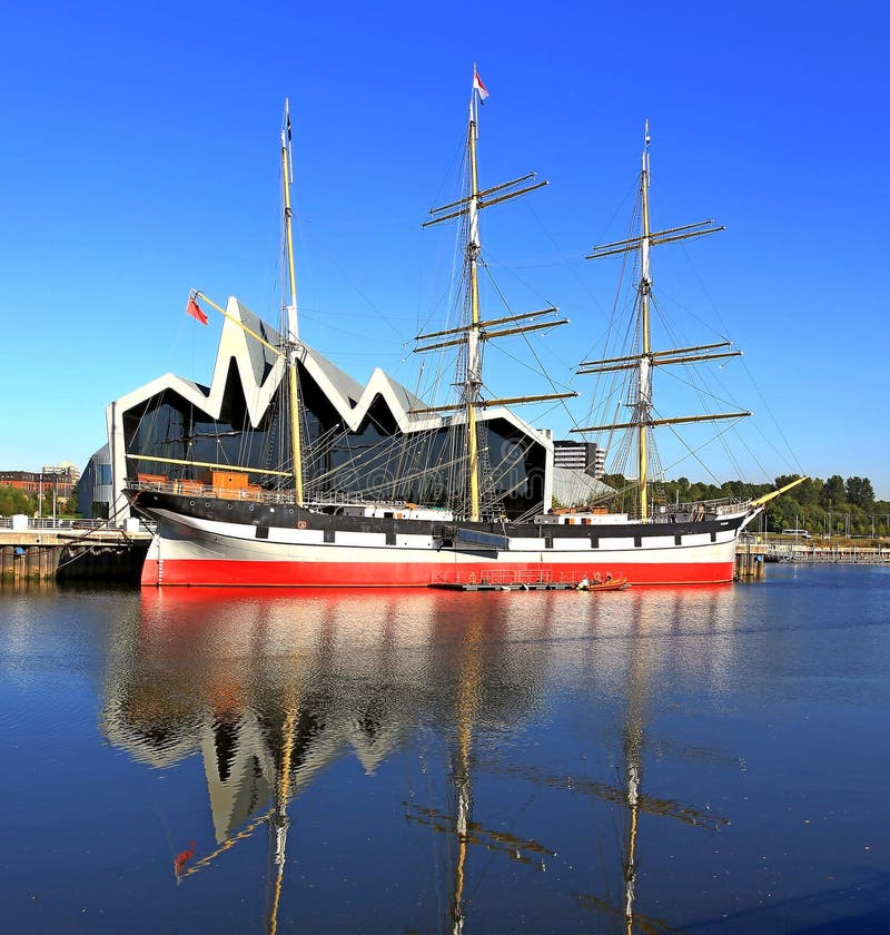 Landscape Tall Ship Glasgow Editorial Photo Image of river, mast