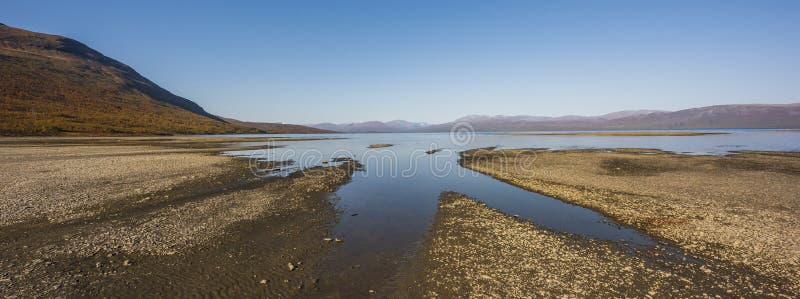 Landscape with Tornetrask lake, Norrbotten, Sweden